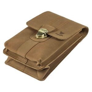 MATADOR Leder Hüfttasche MALAGA XXL Smartphone 7.5 Zoll Hell Braun