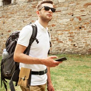 MATADOR Leder Hüfttasche MALAGA XXL Smartphone 7.5 Zoll Hell Braun