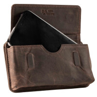 MATADOR Leder Handytasche Magnetverschluss bis 6.9 Zoll Dunkel Braun