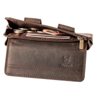 MATADOR Leder Handytasche Magnetverschluss bis 6.9 Zoll Dunkel Braun