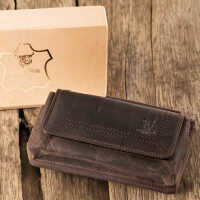 MATADOR Leder Handytasche Magnetverschluss bis 6.9 Zoll Dunkel Braun