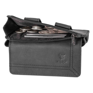 MATADOR Leder Handytasche Magnetverschluss bis 6.9 Zoll Matt Schwarz