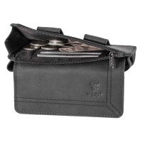 MATADOR Leder Handytasche Magnetverschluss bis 6.9 Zoll Matt Schwarz