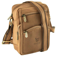 MATADOR AVEIRO Leder Umhängetasche Schultertasche klein Hell Braun