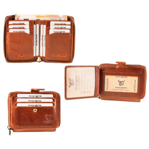 MATADOR Geldbörse Portemonnaie Leder GRANADA NextGen RFID TüV Vintage Braun