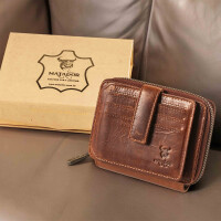 MATADOR Geldbörse Portemonnaie Leder GRANADA NextGen RFID TüV Vintage Braun