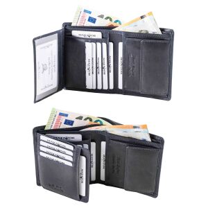 MATADOR VIGO Leder Geldbörse XXL Geldbeutel Herren Brieftasche Blau