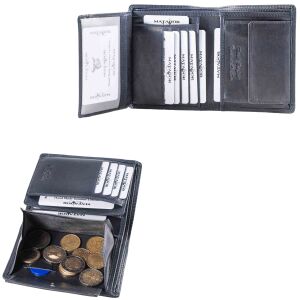 MATADOR VIGO Leder Geldbörse XXL Geldbeutel Herren Hochformat Blau