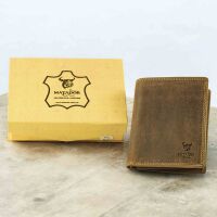 MATADOR VIGO Leder Geldbörse Groß Geldbeutel Herren Hochformat Braun