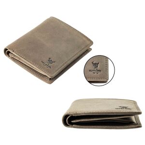 MATADOR VIGO Leder Geldbörse Groß Geldbeutel Herren Brieftasche Grau