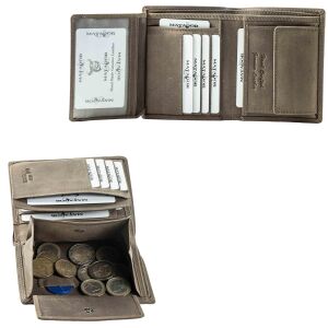 MATADOR VIGO Leder Geldbörse Groß Geldbeutel Herren Hochformat Grau