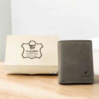 MATADOR VIGO Leder Geldbörse Groß Geldbeutel Herren Brieftasche Grau