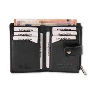 MATADOR Slim Wallet ISTANBUL Leder Kreditkartenetui Nappa Schwarz