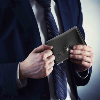 MATADOR Slim Wallet ISTANBUL Leder Kreditkartenetui Nappa Schwarz