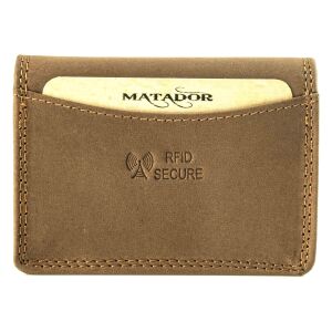 MATADOR Leder Visitenkartenetui Visitenkartenhülle RFID Hell Braun