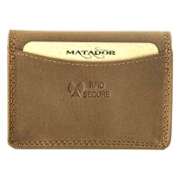 MATADOR Leder Visitenkartenetui Visitenkartenhülle RFID Hell Braun
