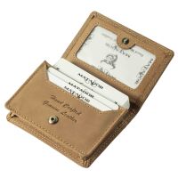 MATADOR Leder Visitenkartenetui Visitenkartenhülle RFID Hell Braun