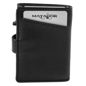 MATADOR Leder MIAMI Slim Wallet ohne Münzfach Nappa Schwarz