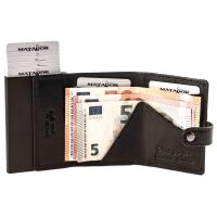 MATADOR Leder MIAMI Slim Wallet ohne Münzfach Nappa Schwarz