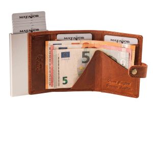 MATADOR Leder MIAMI Slim Wallet ohne Münzfach Vintage Braun