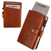 MATADOR Leder MIAMI Slim Wallet ohne Münzfach Vintage Braun