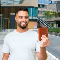 MATADOR Leder MIAMI Slim Wallet ohne Münzfach Vintage Braun