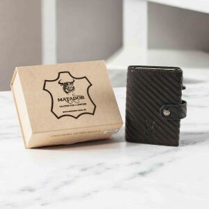 MATADOR Leder Slim Wallet MIAMI Kartenhalter RFID Carbon
