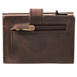 MATADOR Leder Slim Wallet MIAMI Kartenhalter RFID Dunkel Braun