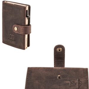 MATADOR Leder Slim Wallet MIAMI Kartenhalter RFID Dunkel Braun
