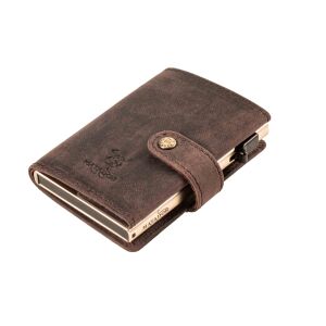 MATADOR Leder Slim Wallet MIAMI Kartenhalter RFID Dunkel Braun