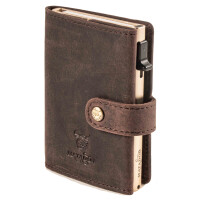 MATADOR Leder Slim Wallet MIAMI Kartenhalter RFID Dunkel Braun