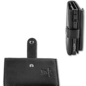 MATADOR MIAMI Slim Wallet mit XL-Münzfach Leder Nappa Schwarz