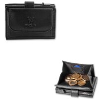 MATADOR MIAMI Slim Wallet mit XL-Münzfach Leder Nappa Schwarz