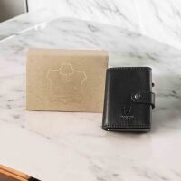 MATADOR MIAMI Slim Wallet mit XL-Münzfach Leder Nappa Schwarz