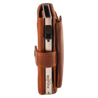 MATADOR MIAMI Slim Wallet mit XL-Münzfach Leder Vintage Braun