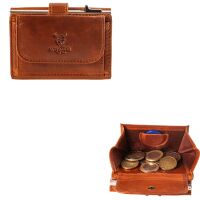 MATADOR MIAMI Slim Wallet mit XL-Münzfach Leder Vintage Braun