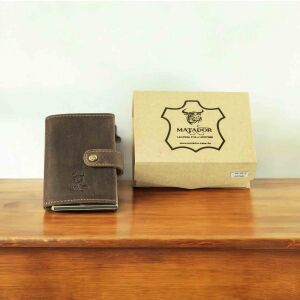 MATADOR Leder Slim Wallet MIAMI Kartenhalter RFID Hunter Braun