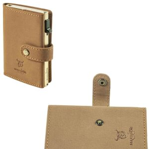 MATADOR Leder Slim Wallet MIAMI Kartenhalter RFID Hell Braun