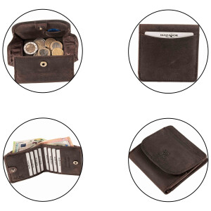 MATADOR Wiener Schachtel Leder Geldbörse Portemonnaie Dunkel Braun