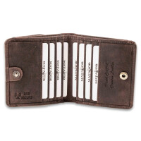 MATADOR Wiener Schachtel Leder Geldbörse Portemonnaie Dunkel Braun