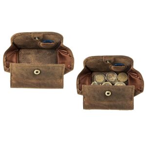 MATADOR WIEN Leder Mini Geldbörse Portemonnaie Klein Hunter Braun