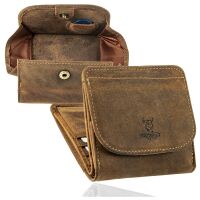 MATADOR WIEN Leder Mini Geldbörse Portemonnaie Klein Hunter Braun