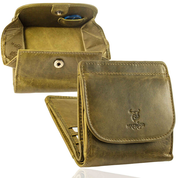 MATADOR Wiener Schachtel Leder Geldbörse Portemonnaie Hell Grün