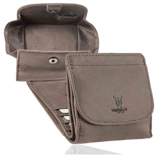 MATADOR Wiener Schachtel Leder Geldbörse Portemonnaie Grau