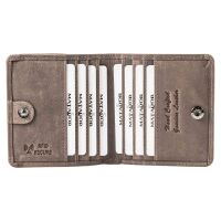 MATADOR WIEN Echt Leder Mini Geldbörse Klein Portemonnaie Grau