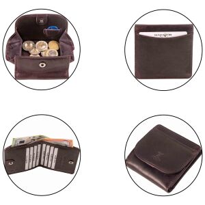 MATADOR WIEN Echt Leder Mini Geldbörse Klein Portemonnaie Violett