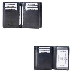 MATADOR PORTO Leder Kartenetui RFID Kreditkartenhülle A7 Blau