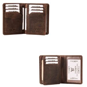 MATADOR PORTO Leder Kartenetui RFID Kreditkartenhülle Dunkel Braun