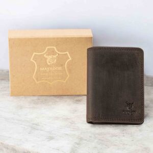 MATADOR PORTO Leder Kartenetui RFID Kreditkartenhülle Dunkel Braun