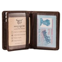 MATADOR PORTO Leder Kartenetui RFID Kreditkartenhülle Dunkel Braun